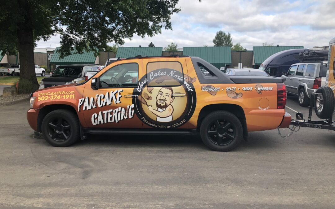 Wrap your work vehicle like this pancake truck by Cascade Wraps